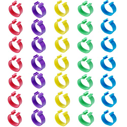 Minleer 100 Stück Beinbänder für Hühner, Enten, Hühner, Gans, Tauben (5 Farben) von Minleer