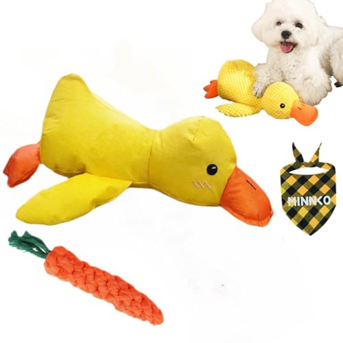 2025Upgraded Mellow Dog Beruhigende Ente, Quack Duck Hundespielzeug, Beruhigende Ente, Hundespielzeug, Gelbe gefüllte Ente, Hundespielzeug mit Karotte, interaktives Kauspielzeug für Hunde, 2025Upgraded Mellow Dog Beruhigende Ente, Quack Duck Hundespielzeug, Beruhigende Ente, Hundespielzeug, Gelbe gefüllte Ente, Hundespielzeug mit Karotte, interaktives Kauspielzeug für Hunde, von Minnko