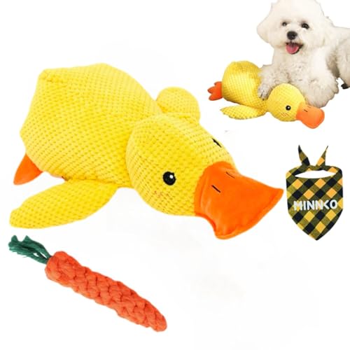 2025Upgraded Mellow Dog Beruhigende Ente, Quack Duck Hundespielzeug, Beruhigende Ente, Hundespielzeug, Gelbe gefüllte Ente, Hundespielzeug mit Karotte, interaktives Kauspielzeug für Hunde, 2025Upgraded Mellow Dog Beruhigende Ente, Quack Duck Hundespielzeug, Beruhigende Ente, Hundespielzeug, Gelbe gefüllte Ente, Hundespielzeug mit Karotte, interaktives Kauspielzeug für Hunde, von Minnko
