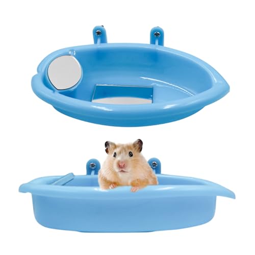 2er-Pack Kunststoff-Badewanne und Futternapf für Kleintiere – Blauer Sandbadbehälter mit Spiegeln und Käfig-Montage-Kit für Hamster, Ratten und andere kleine Haustiere 2er-Pack Kunststoff-Badewanne und Futternapf für Kleintiere – Blauer Sandbadbehälter mit Spiegeln und Käfig-Montage-Kit für Hamster, Ratten und andere kleine Haustiere von MinrzPet