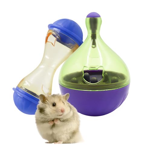 Dual Interactive Futtersuchspielzeug - Becher & Sanduhr-Leckerli-Spender für Kaninchen, Meerschweinchen, Hamster und kleine Haustiere | geistige Stimulation Kauspielzeug von MinrzPet