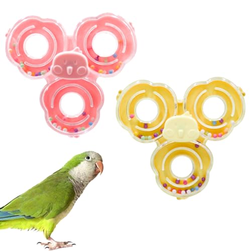 MinrzPet Spinnendes Vogelspielzeug, Vogelkäfig-Zubehör, interaktives Anreicherungs-Kau-Übungsspielzeug für Wellensittiche, Nymphensittiche, Quaker, Lovebirds, Conure, grüne Wange, kleine bis von MinrzPet