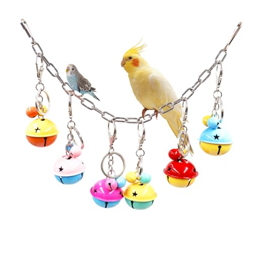 MinrzPet Vogelspielzeug, Vogelschaukel mit bunten Metallglocken, Vogelkäfigzubehör, Sittichspielzeug, Papageienspielzeug für Wellensittiche, Sittiche, Sittiche, Nymphensittiche, Quaker, Caique, kleine MinrzPet Vogelspielzeug, Vogelschaukel mit bunten Metallglocken, Vogelkäfigzubehör, Sittichspielzeug, Papageienspielzeug für Wellensittiche, Sittiche, Sittiche, Nymphensittiche, Quaker, Caique, kleine von MinrzPet