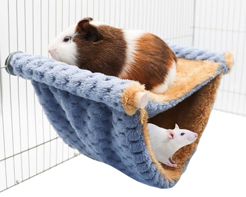 Rattenkäfig Zubehör, Rattenhängematte mit warmem weichem Flaum, Rattenhängematte für Käfig, Vogelnest, Schlafbett, Käfigzubehör für Ratte, Hamster, Eichhörnchen, Conure, Zuckergleiter, kleines von MinrzPet