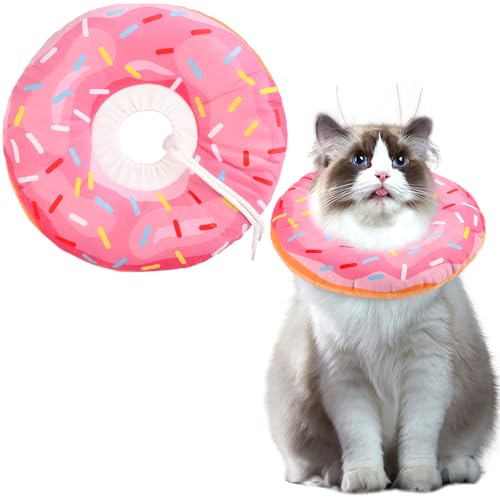 MintCat Katzenkegel-Halsband, weich für Wundheilung, verstellbarer Kätzchen-Donut-Wiederherstellungskegel gegen Lecken, elisabethanisches Halsband, Haustierkegel für Katzen und Kätzchen nach von MintCat