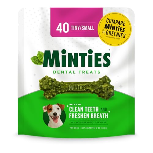 VetIQ Minties Dental Bone Treats for Dogs 5-39 pounds 40 Count Tiny/Small 16 oz VetIQ Minties Dental Bone Treats for Dogs 5-39 pounds 40 Count Tiny/Small 16 oz von Minties