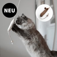 Minty&Marla Spielangel mit Katzenminze Katzenspielzeug grau/ weiß von Minty&Marla