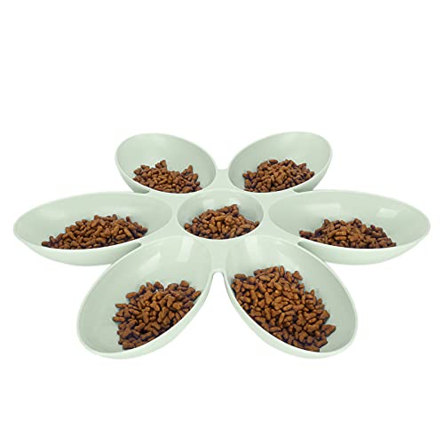 Miokycl Katzennäpfe in Lebensmittelqualität, Blütenblätter Geformt, 6 Gitter, Futternapf Futter und Wasser (Grün) von Miokycl