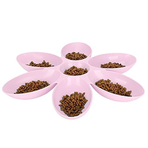 Katzennäpfe in Lebensmittelqualität, Blütenblätter Geformt, 6 Gitter, Futternapf für Futter und Wasser (Rosa) von Miokycl