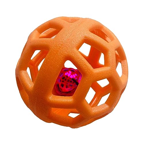 Miokycl Hund Hohlball Spielzeug Spaß Interaktive Biss Widerstand Kauen Haustier Spielzeug Ball für Hunde Katzen Haustiere (Orange) von Miokycl
