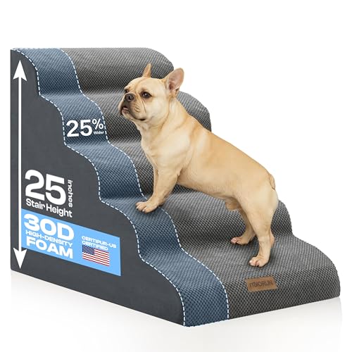 Miorun Extra breite Hundetreppe für große Hunde bis zu 36,3 kg, 63,5 cm Haustiertreppe für Hochbett mit waschbarem Bezug, 5-stufiges Schaumstoffbett und Couchleiter für kleine, mittelgroße Hunde und Miorun Extra breite Hundetreppe für große Hunde bis zu 36,3 kg, 63,5 cm Haustiertreppe für Hochbett mit waschbarem Bezug, 5-stufiges Schaumstoffbett und Couchleiter für kleine, mittelgroße Hunde und von Miorun