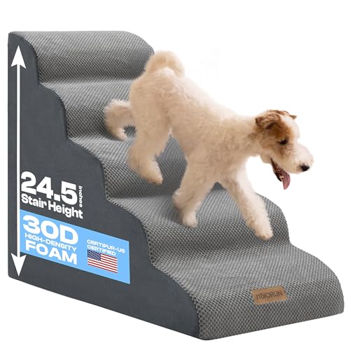 Miorun Hundetreppe mit 5 Bändern für Bett, schräge Hundetreppe für hohe Betten, gebogene 5-stufige Hunderampe für große Hunde mit waschbarem Bezug, rutschfeste Stufen für Hunde zum Aufsteigen auf Bett Miorun Hundetreppe mit 5 Bändern für Bett, schräge Hundetreppe für hohe Betten, gebogene 5-stufige Hunderampe für große Hunde mit waschbarem Bezug, rutschfeste Stufen für Hunde zum Aufsteigen auf Bett von Miorun