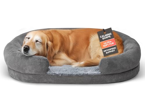 Miorun Orthopädisches Hundebett für große Hunde, waschbares, ovales Hunde-Couch-Bett mit Seiten, weich und bequem, beruhigendes, schlafendes Haustierbett, strapazierfähiges Haustier-Kuscheltier mit Miorun Orthopädisches Hundebett für große Hunde, waschbares, ovales Hunde-Couch-Bett mit Seiten, weich und bequem, beruhigendes, schlafendes Haustierbett, strapazierfähiges Haustier-Kuscheltier mit von Miorun