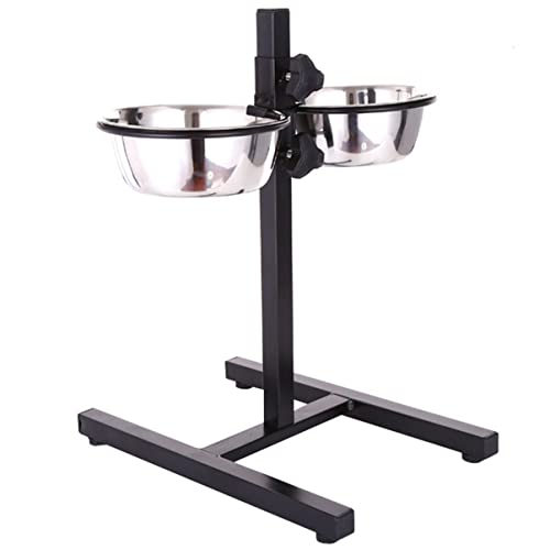 Mipcase Futternäpfe Für Haustiere Wasserspender Erhöhter Futternapf Für Hunde Und Katzen Edelstahl 18 cm Tiefe Schüssel 2-in-1-haustierbedarf Einfach Zu Verwenden von Mipcase