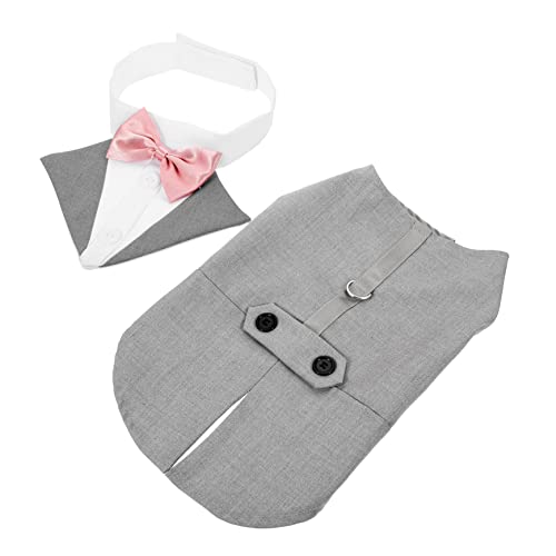 Mipcase Smokinganzug-Set Fliege Und Bandana Haustier-hochzeits-Outfit Baumwollmaterial Passend Für Festivals von Mipcase