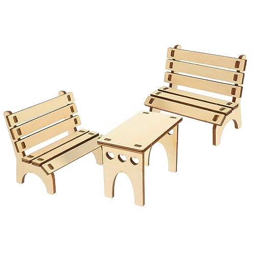 Mipcase Holz Hamster Spielzeug Montage Kit Hamster Bank Tisch Set Ratte Käfig Hamster Laufstall Möbel Spielzeug Für Tiere von Mipcase