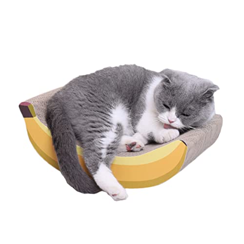 Mipcase Kratzbrett Für Katzen Aus Wellpappe in Bananenform Sicher Für Die Pfoten Unterhaltsames Spielzeug Für Katzen Verhindert Möbelschäden Mipcase Kratzbrett Für Katzen Aus Wellpappe in Bananenform Sicher Für Die Pfoten Unterhaltsames Spielzeug Für Katzen Verhindert Möbelschäden von Mipcase
