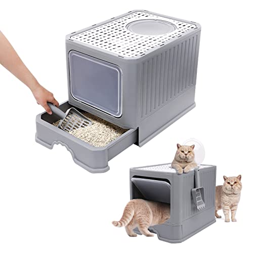 Mipcase 1 Stück Karton Zusammenklappbare Katzentoilette Große Katzentoiletten Für Großkatzen Spritzschutz von Mipcase