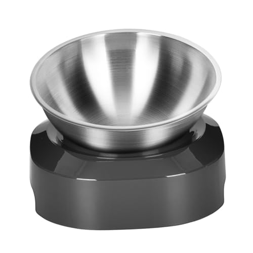 Mipcase 1 Stück Katzennapf aus Edelstahl pet Water Bowl katzenfutter schüssel süße Katzenschalen Futterspender für Katzen Haustiernapf Futternapf für Katzen Rostfreier Stahl Silver von Mipcase