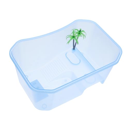 Mipcase 1 Stück Mini-schildkrötenbecken Hamsterbettwäsche Schlange Reptilien-wohnbecken Tragen Ratte Kaulquappe Inkubator Fall Für Schildkröten Schildkrötengehege Plastik Blue von Mipcase