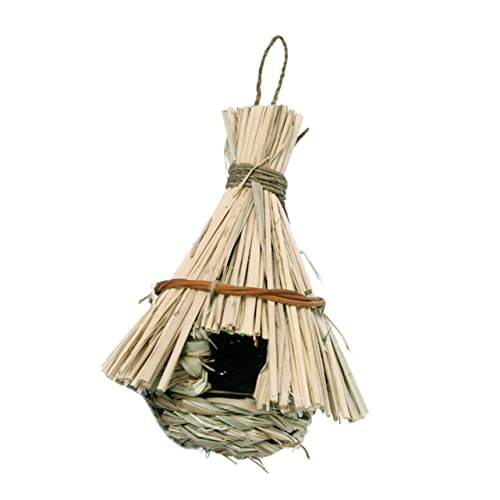 Mipcase 1 Stück Vogelkäfig Züchten Ruhen Schmuck Hand Fink Haus Für Gartenarbeit Gras Ornament Outdoor Vogel Kreativ Gemütlich Nest Versteck Vögel Vogel Gewebtes Dekor Tropfenförmiges von Mipcase