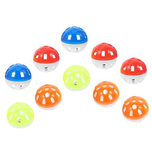 Mipcase 10st Hohle Glockenkugel Hundespielzeugball Sittiche Glocken Spielzeug Papagei Hängende Glocke Spielzeug Katzenspielzeugbälle Vogelspielzeug Die Vögel Füttern Plastik Papageienvogel von Mipcase