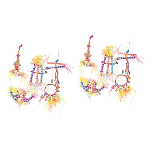 Mipcase 2 Sets Papageienspielzeug-Set Vogelkauspielzeug Für Papageien Buntes Schaukelspielzeug Für Vögel Sittichspielzeug Käfig-hängespielzeug 5 Stück X 2 von Mipcase