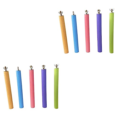 Mipcase 2sets Vogel Papagei Spielzeug Papagei Barsch Natürliche Quarz Sand Beschichtung Harte Für Kauen Übung 5 Stücke * 2 von Mipcase