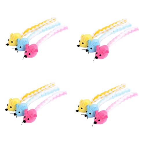 Mipcase 12 STK Farbe Weiches Spielzeug Gefülltes Mäusespielzeug Nachfüllbares Katzenspielzeug Lustiges Katzenspielzeug Neckendes Haustier Chimmy Plüsch Segeltuch Künstlich Katze Mipcase 12 STK Farbe Weiches Spielzeug Gefülltes Mäusespielzeug Nachfüllbares Katzenspielzeug Lustiges Katzenspielzeug Neckendes Haustier Chimmy Plüsch Segeltuch Künstlich Katze von Mipcase
