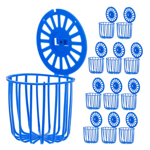 Mipcase 12 Stück Obst- Und Gemüsekorb Futterhalter Für Vögel Vogelkäfig Zum Aufhängen Papageienkäfig-futterfänger Vogelfütterer Sittich-Futter Vogelfutterhalter Aus Kunststoff Plastik Blue von Mipcase