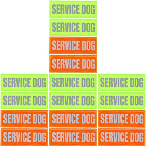 Mipcase 16 STK Diensthund Aufkleber Zubehör Für Hundegeschirre Service-Tier-Patch Service Hund Flecken Reflektierender Diensthunde-aufnäher Hundepflaster Nylon Scheinen von Mipcase