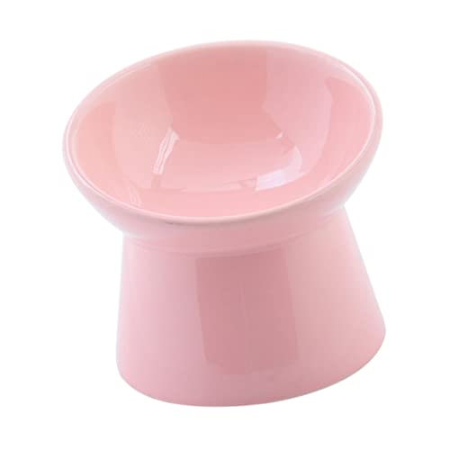 Mipcase 1pc Keramik Haustier Schüssel Haustier Fütterung Hohe Basis Schüssel Katze Hundefutter Feeder Nicht-Basis von Mipcase