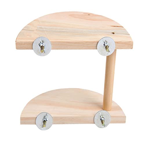 Mipcase Hamsterplattform Aus Holz Mit Halbrunder Leiter Für Chinchilla Rennmaus | 2 Bereiche Verstellbar | Einfache Montage Mit Schrauben von Mipcase