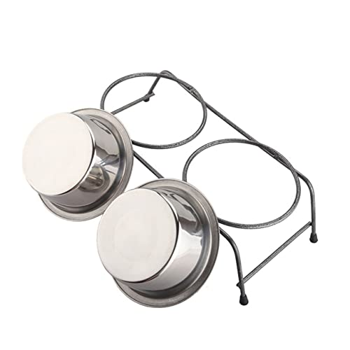 Mipcase 2-in-1-futternapf Aus Edelstahl Für Hunde Und Katzen Futterset Abnehmbar Nicht Stabil Für Trockenfutter Nassfutter Leckerlis Wasser 39 X 17 5 X 9 cm von Mipcase