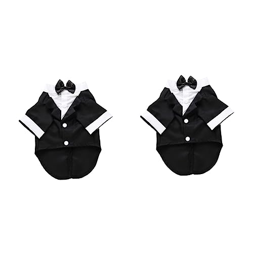 Mipcase 2 Stücke Haustier Fliege Hochzeitskleid Hund Anzug Welpen Formelle Kleidung Stilvolle Haustier Bekleidung Schwarz Größe XL Mipcase 2 Stücke Haustier Fliege Hochzeitskleid Hund Anzug Welpen Formelle Kleidung Stilvolle Haustier Bekleidung Schwarz Größe XL von Mipcase