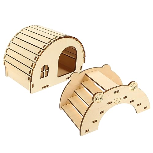 Mipcase 2 Stücke Hamster Hideout Holz Brücke Für Chinchilla Ratte Dekorative Spielzeug Zubehör Set von Mipcase