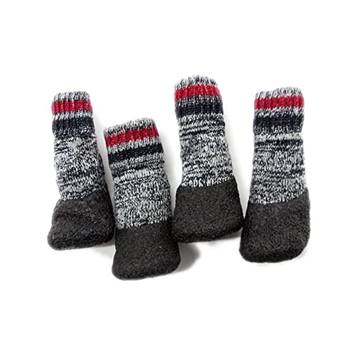Mipcase Non Pet Hundesocken 2 Paar Warm Gepolstert Outdoor-socken Für Große Hunde Grau von Mipcase
