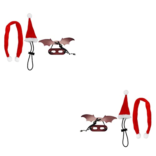 Mipcase 2 Sets Feiertagsdekore Hut Kegel Outfit Tiere Drachen Zubehör Geschenk Schal Geburtstag Reptilien-Requisite Cosplay Haustier Bärtige Requisiten Kleidung Schal Foto Tier für von Mipcase