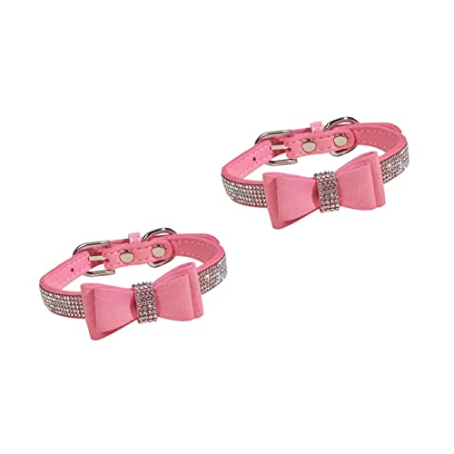 Mipcase 2 Sets Verstellbare Fliege Hundehalsband Schnalle Strass Haustierhalsband Welpenhalsband Für Training von Mipcase