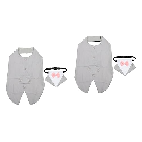 Mipcase 2 Sets Haustier-hundekostüm-Set Hunde-hochzeits-Outfits Fliege Dreieckstuch Halsband Hautfreundliches Material Verstellbar Für Größen Mipcase 2 Sets Haustier-hundekostüm-Set Hunde-hochzeits-Outfits Fliege Dreieckstuch Halsband Hautfreundliches Material Verstellbar Für Größen von Mipcase