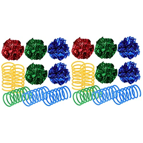 Mipcase 2 Sätze Katzenspielzeug Federspielzeug Für Katzen Katze Glitzert Lamettakugeln Für Katzen Katzenfeder-spielzeugspirale Katze Spiralfeder Katzensachen Kätzchen Ball Spielen Plastik von Mipcase