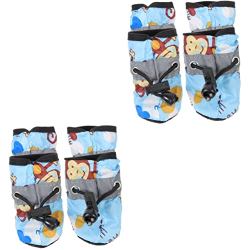 Mipcase 2 Sets Outdoor-hundeschuhe Nicht-Haustier-Stiefel Reflektorstreifen Bequeme Und Atmungsaktive Hundeschuhe Für Welpen Leicht An- Und Auszuziehen Hundepfotenpflege von Mipcase