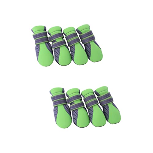 Mipcase 2 Stück Haustierschuhe Für Hunde Hundestiefel Mesh rutschfeste Sohle Grün Größe XL von Mipcase