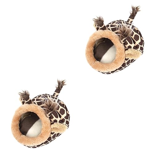 Mipcase 2 Stück Mini-Giraffe Haustierbett Warmes Nest Für Hamster/Igel/eichhörnchen/mäuse/ratten Kleintiere Couch Bett Auto Oder Auf Reisen von Mipcase