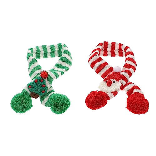 Mipcase 2 STK Weihnachts Schal Für Haustiere Hundeweihnachtskleid Weihnachtskostüm Für Haustiere Hund Warme Schals Gestrickter Weihnachtsschal Die Katze Ältere Garn Weihnachtsbaum von Mipcase