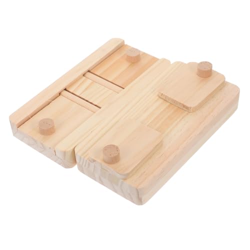 Mipcase 2 Stück Haustiere behandeln Versteckspielzeug Kaninchen Snacks Kind natürlich Futterkoffer für Kleintiere behandelt verstecktes Holzspielzeug Kiefernholz Beige von Mipcase