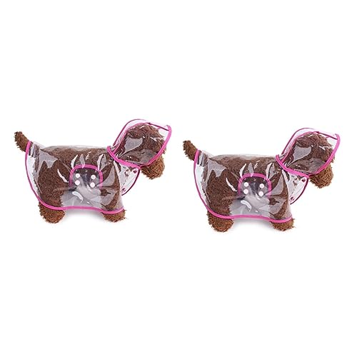 Mipcase 2 Stücke Regenmantel Hund Haustier Regenbekleidung Für Katzen Welpen Regenmantel Kompaktes Design Rose Rot Modische Hund Outfit von Mipcase