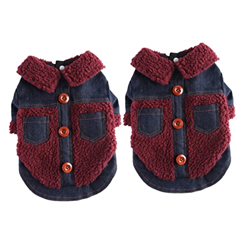 Mipcase 2 Stück Warmer Hundemantel Bequeme Haustierkleidung Stilvolles Outfit von Mipcase