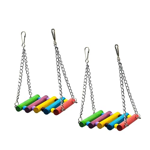 Mipcase 2stücke Bunte Holzschaukel Für Papageien Mit Perlen Und Glocke Kletterspielzeug Für Wellensittiche Und Nymphensittiche Zufällige Farben Mipcase 2stücke Bunte Holzschaukel Für Papageien Mit Perlen Und Glocke Kletterspielzeug Für Wellensittiche Und Nymphensittiche Zufällige Farben von Mipcase