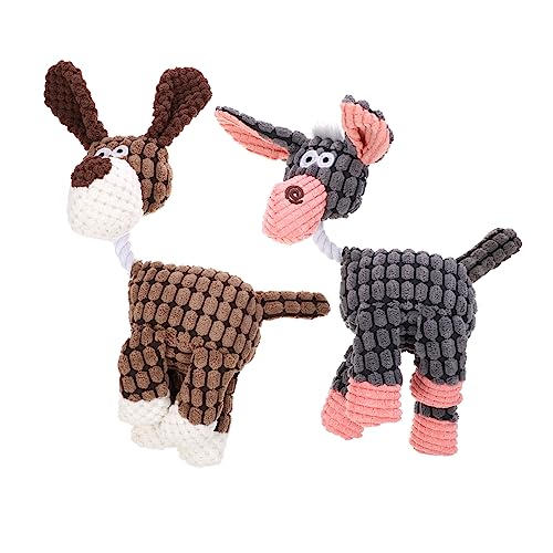 Mipcase 2 Stück Puppe quietschend Hund Seil weiches Hase Kauer interaktives Animal Toys Soft Toy knete Beiß für Hunde Haustierbedarf Plüsch von Mipcase